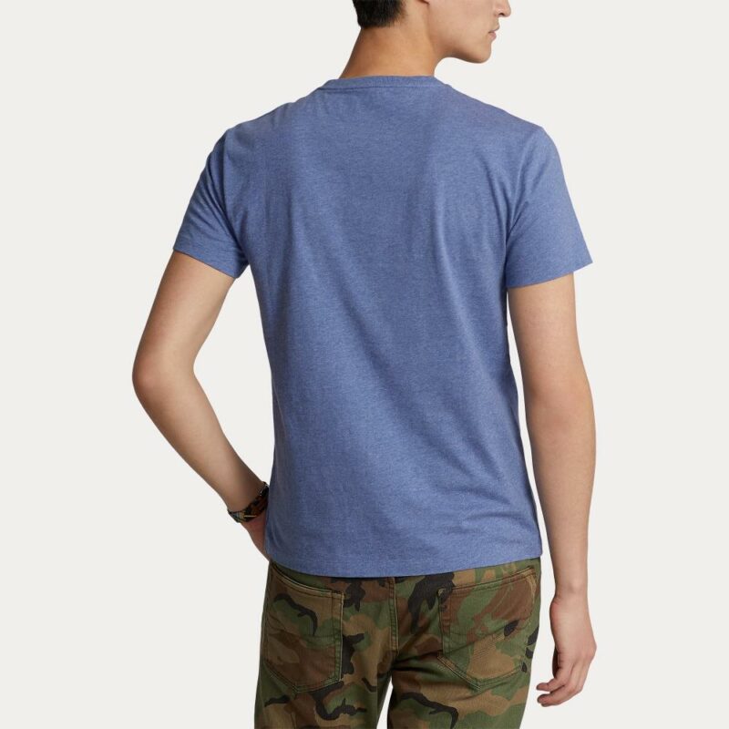 t-shirt RALPH LAUREN bleu chiné col rond slim fit t-shirt uni ralph lauren sport aventure Orange