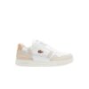 baskets Lacoste femme t-clip crocodile brillant rose beige sneakers femme Lacoste sport aventure à Orange