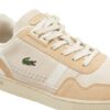 baskets lacoste femme t-clip beige blanc naturel basket cuir sport aventure Orange