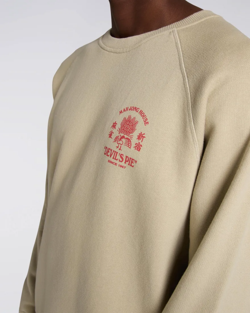 sweat edwin devils beige col rond sweatshirt edwin col rond beige sport aventure Orange