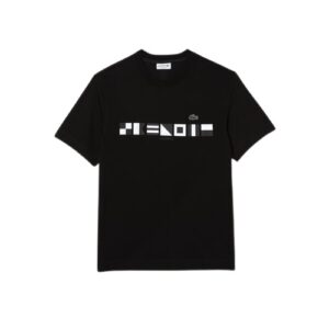 LACOSTE T-shirt graphique noir imprimé