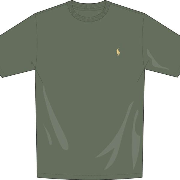 t-shirt ralph lauren uni vert olive en coton sport aventure Orange