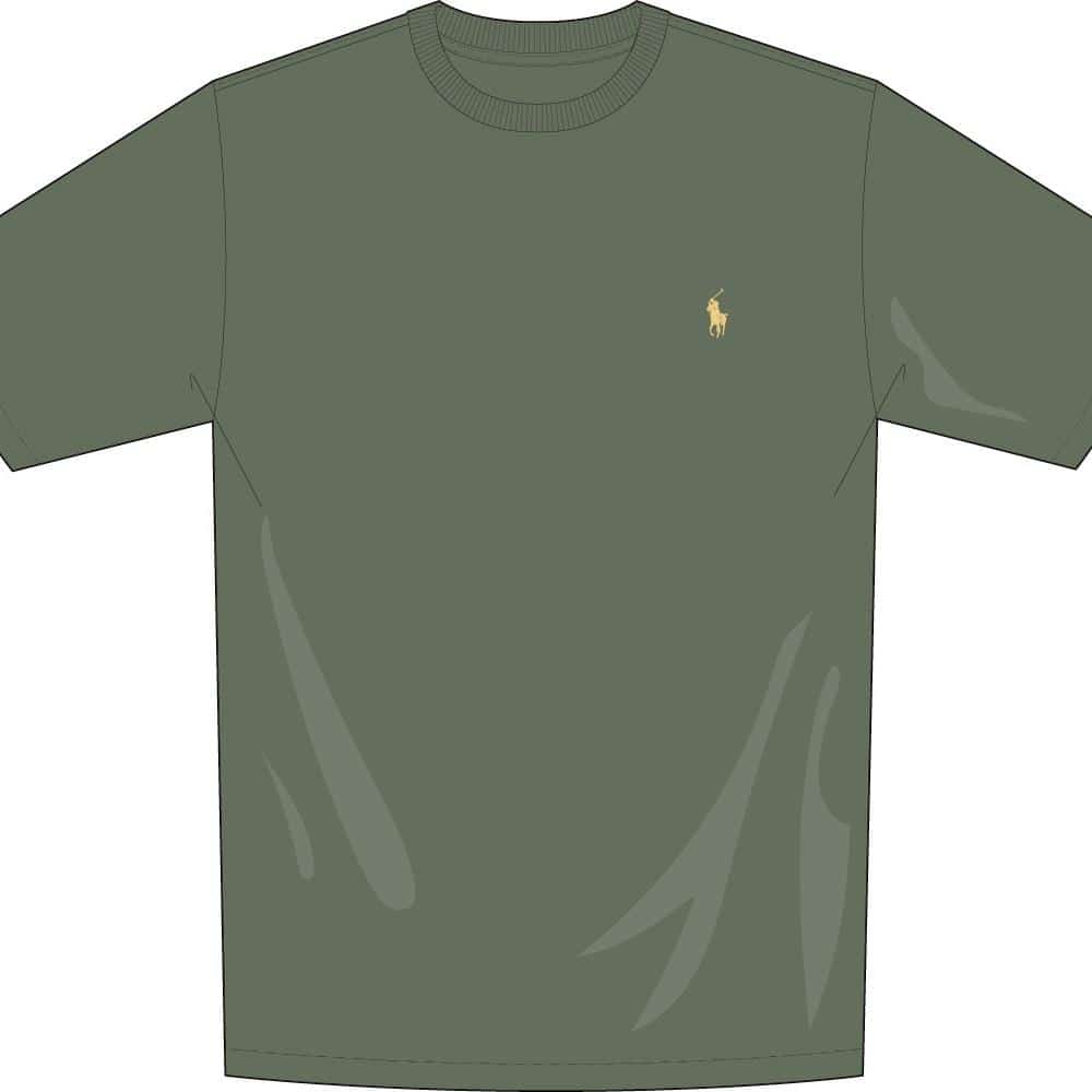 RALPH LAUREN T-Shirt olive col rond