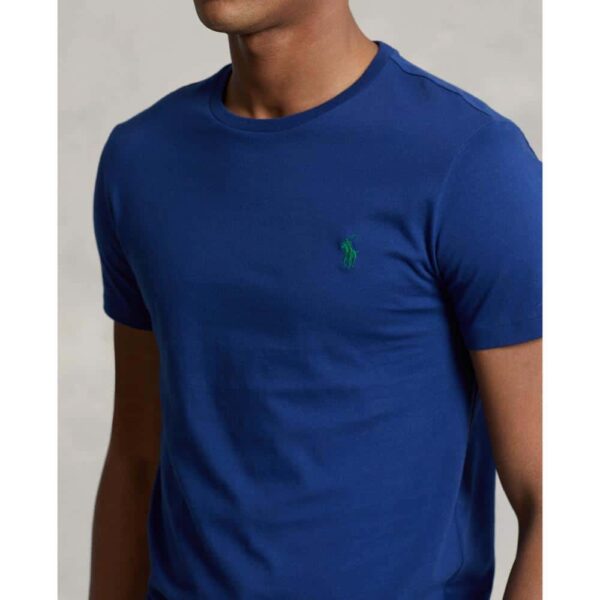 t-shirt ralph lauren bleu en coton brodé sport aventure Orange