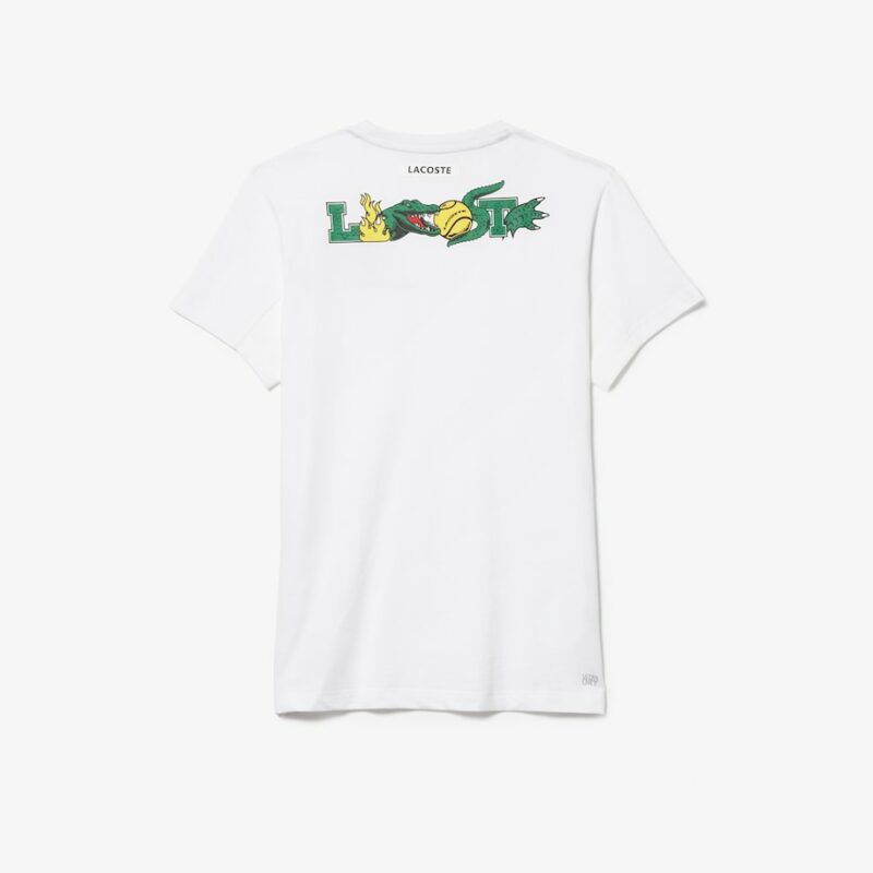 LACOSTE T-shirt imprimé crocodile blanc – Image 2