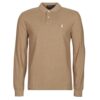 polo manches longues Ralph Lauren en coton brown camel beige Sport aventure Orange