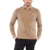 polo manches longues Ralph Lauren en coton brown camel beige Sport aventure Orange