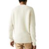 pull torsadé en laine LACOSTE blanc cassé sport aventure Orange