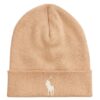 bonnet Ralph Lauren camel beige a revers chaud sport aventure Orange