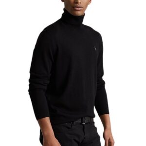 RALPH LAUREN Pull col roulé black  en laine