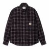 chemise carhartt à carreaux Flint prune chemise carhartt wip sport aventure Orange