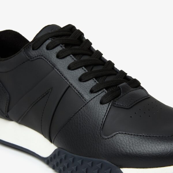 chaussures Lacoste homme sneakers L-SPIN DELUXE 2.0 noir black cuir et synthétique sport aventure Orange