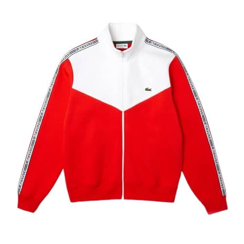 sweatshirt lacoste SH5808 veste zippee lacoste rouge col montant sport aventure Orange