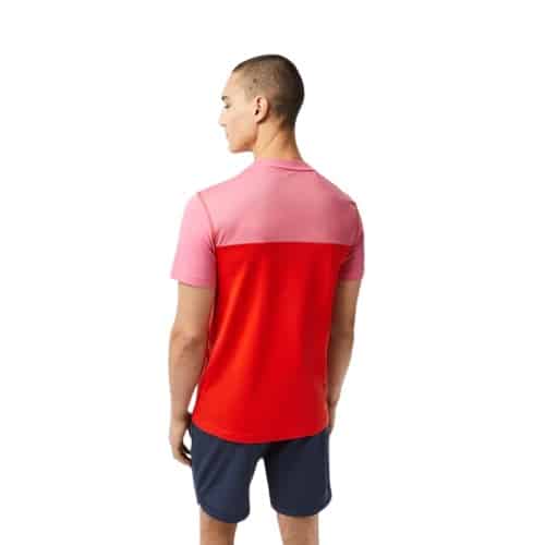 t-shirt Lacoste th5197 rose medvedev tennis sport en coton respirant rose et rouge sport aventure Orange