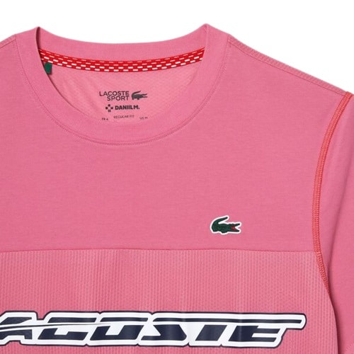 t-shirt Lacoste th5197 rose medvedev tennis sport en coton respirant rose et rouge sport aventure Orange