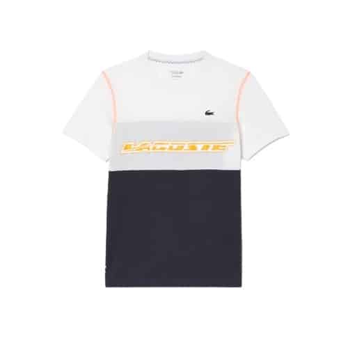 t-shirt Lacoste th5197 blanc medvedev tennis sport en coton respirant blanc sport aventure Orange