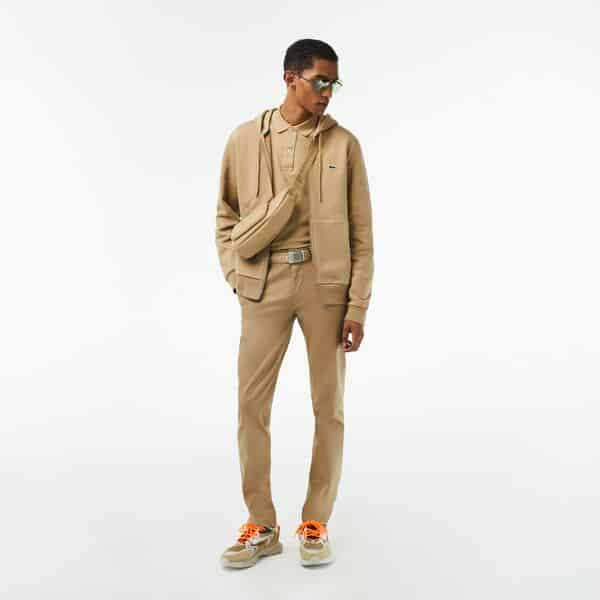 sweatshirt Lacoste zippé à capuche beige pour homme en coton sweat capuche Lacoste sport aventure Orange