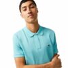 Polo Lacoste bleu turquoise homme sport aventure Orange