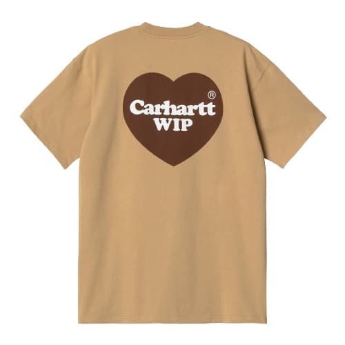 T-shirt Carhartt wip double heart brown sport aventure à Orange