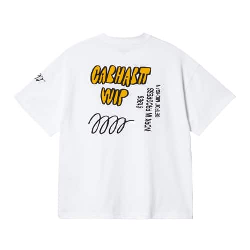 T-shirt carhartt wip signature white sport aventure Orange