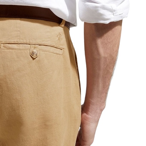 pantalon en lin et coton ralph lauren pour homme pantalon léger en lin ralph lauren beige tan sport aventure Orange