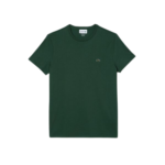 LACOSTE T-shirt Pima vert foncé col rond