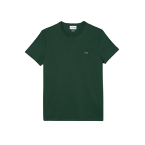 LACOSTE T-shirt Pima vert foncé col rond