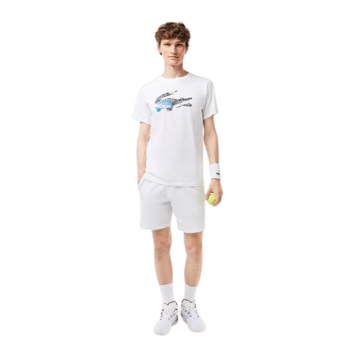 t-shirt Lacoste sport blanc logo crocodile chez sport aventure à Orange