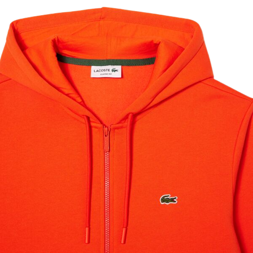 sweat zippé à capuche Lacoste orange sweatshirt orange à capuche chez sport aventure à Orange