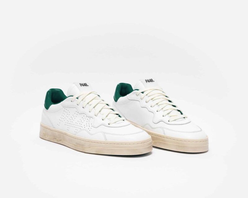 sneakers P448 bali homme en cuir blanc et vert foncé acheter les chez sport aventure à Orange