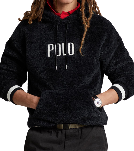 RALPH LAUREN Sweatshirt logo sherpa black