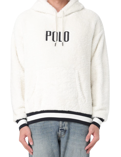 RALPH LAUREN Sweatshirt logo sherpa cream