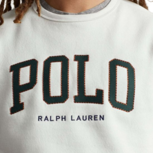 RALPH LAUREN Sweat logo blanc cassé