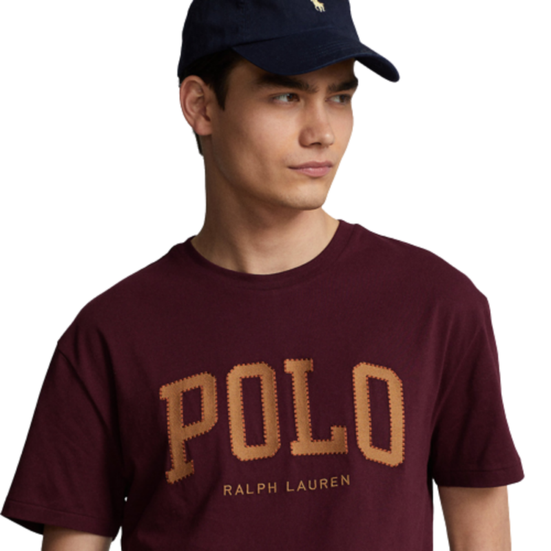 t-shirt ralph lauren bordeaux en coton