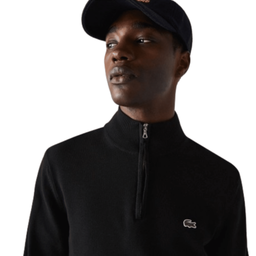 LACOSTE Pull zippé col montant noir