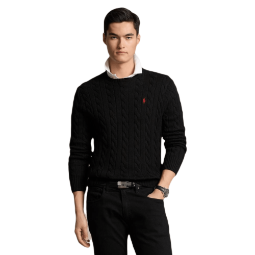 RALPH LAUREN Pull torsadé black