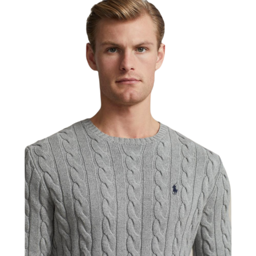 RALPH LAUREN Pull torsadé grey