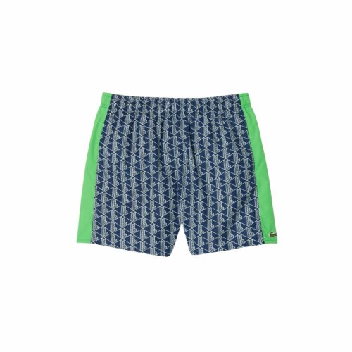 LACOSTE short bain monogramme marine