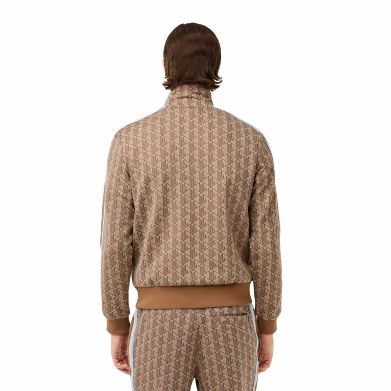 ensemble survetement lacoste beige jacquard homme