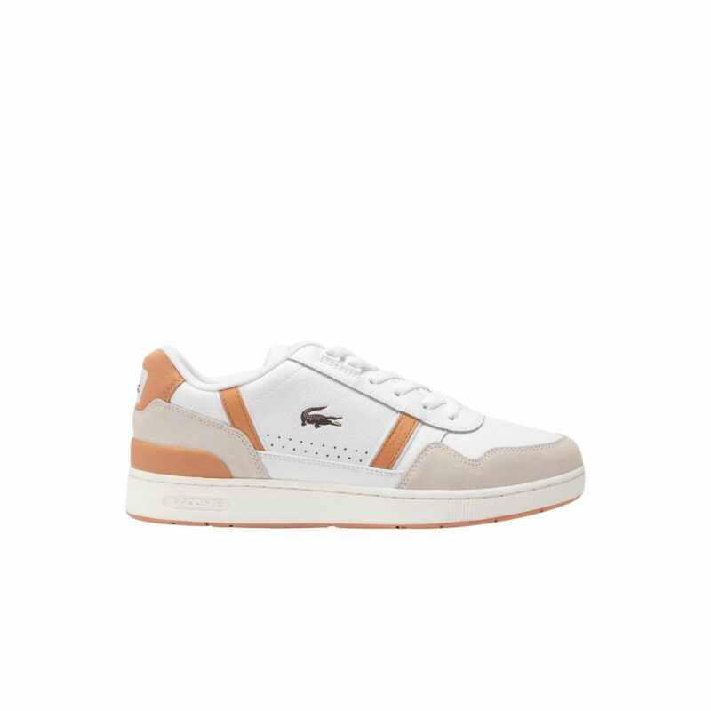 baskets Lacoste T-clip contrasted en cuir white pour homme chez sport aventure à Orange