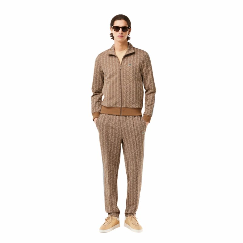 survetement lacoste beige jacqUARD