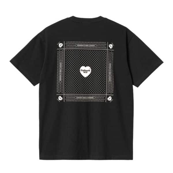 t-shirt noir carhartt coeur bandana homme femme
