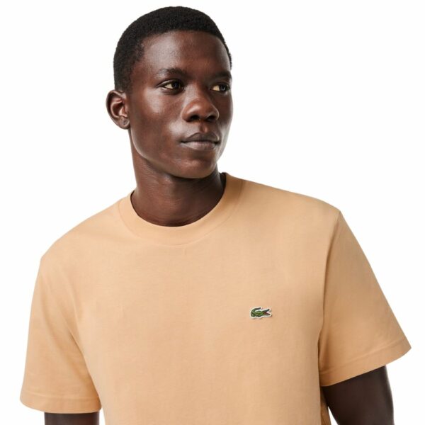nouveau t-shirt Lacoste classic fit en coton beige chez sport aventure à Orange