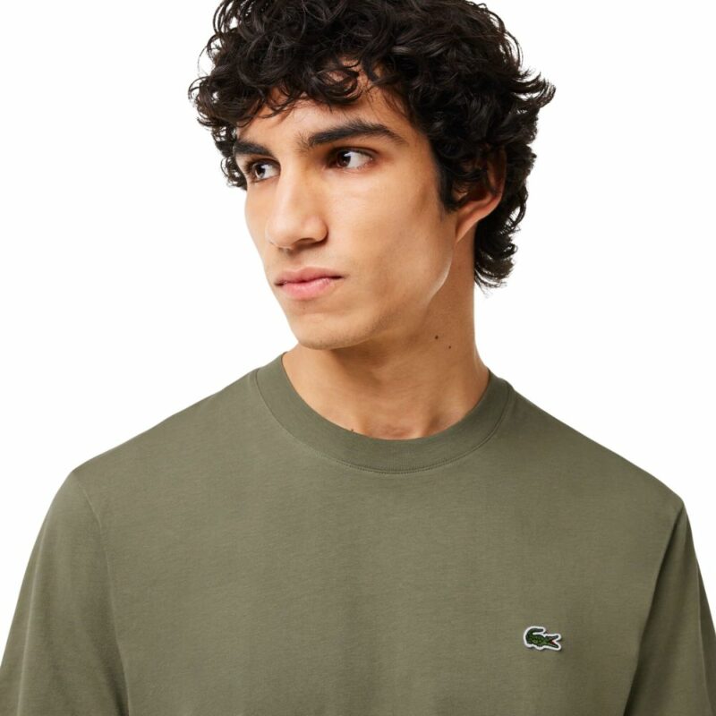 t-shirt lacoste th 7318 en coton kaki