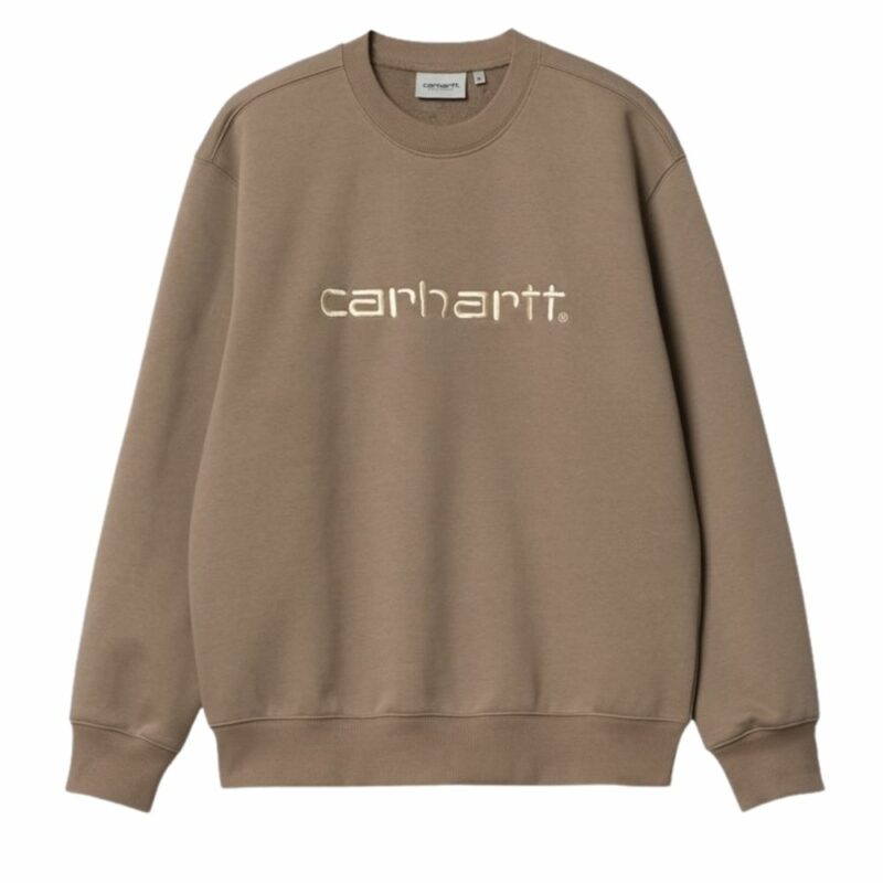 sweat carhartt col rond marron