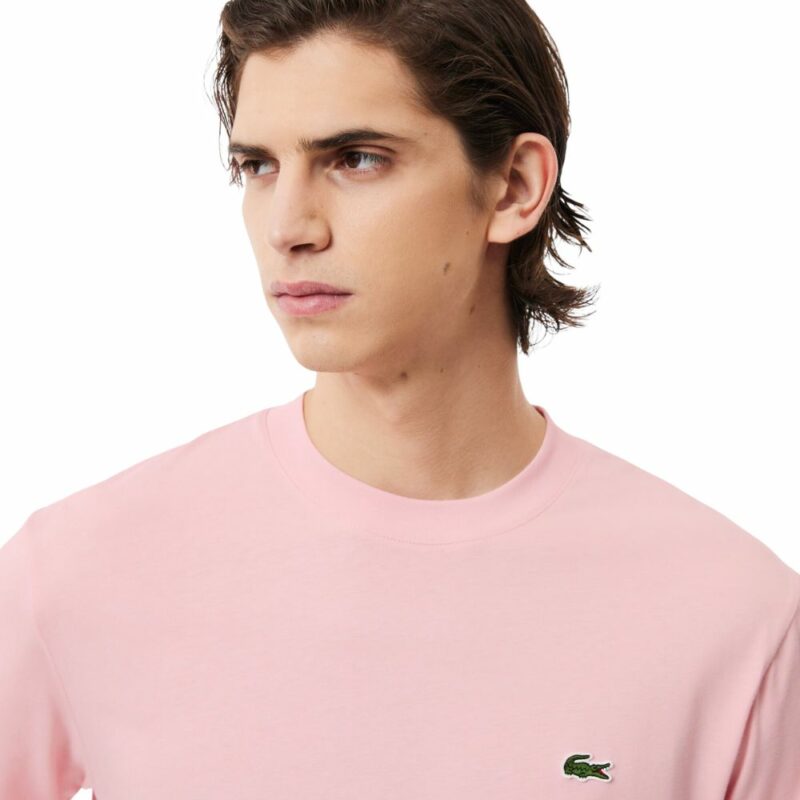 t-shirt lacoste rose en coton homme femme