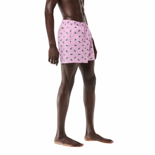 LACOSTE Short de bain croco rose