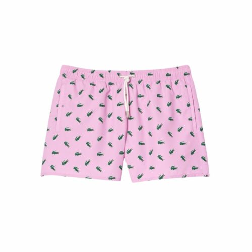 LACOSTE Short de bain croco rose