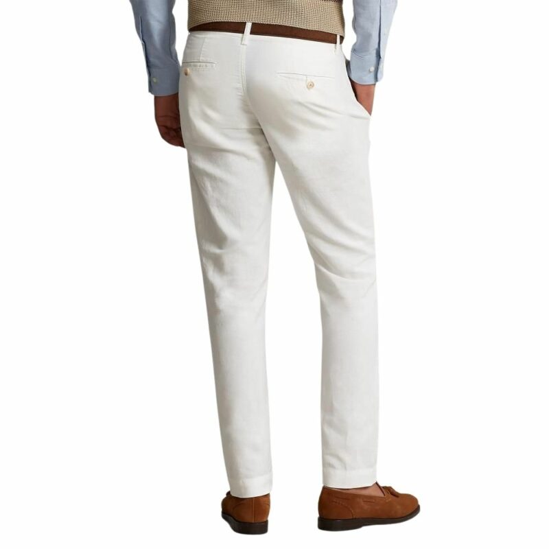 pantalon en lin ralph lauren creme chez sport aventure Orange