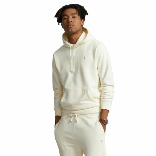 RALPH LAUREN Sweat capuche cream molleton bouclé